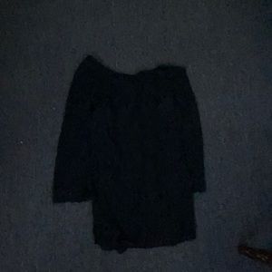 A black lace dress